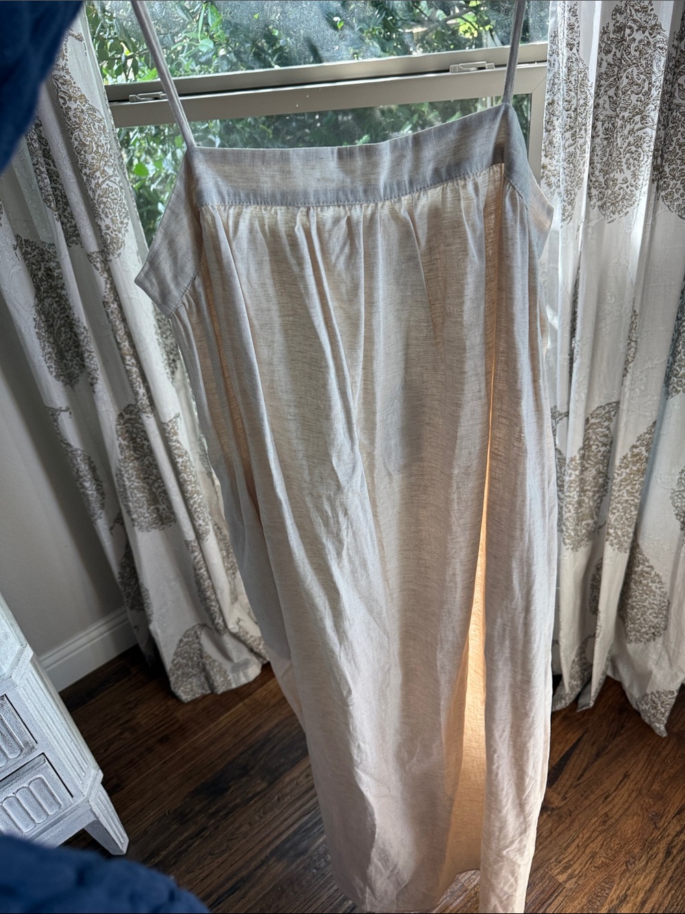 Light Cream Maxi Linen-Style Sundress Skirt - Picture 10 of 10